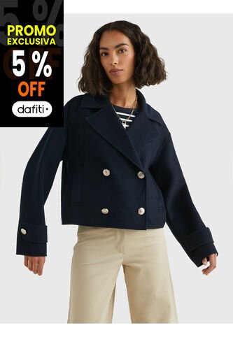 Chaqueta Azul De Botonadura Doble Para Mujer Tommy Hilfiger Tommy Hilfiger