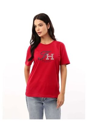 Camiseta Roja Con Logo Gráfico De Corte Regular Tommy Hilfiger