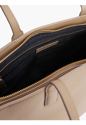 Bolso Beige Tote Con Logo Tommy Hilfiger