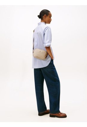 Bolso Beige Cruzado De Tejido Técnico Tommy Hilfiger