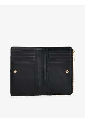 Billetera Negra Plegable Con Monograma TH Tommy Hilfiger