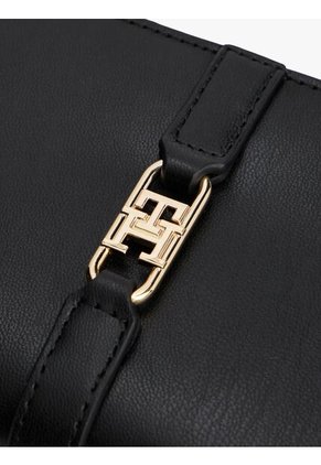 Billetera Negra Plegable Con Monograma TH Tommy Hilfiger