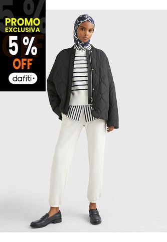 Chaqueta Negra Bomber Acolchada Para Mujer Tommy Hilfiger Tommy Hilfiger