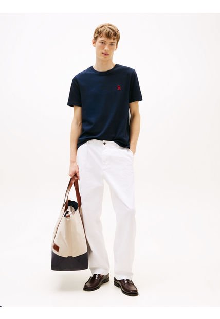 Camiseta Azul Con Monograma TH A Contraste Tommy Hilfiger