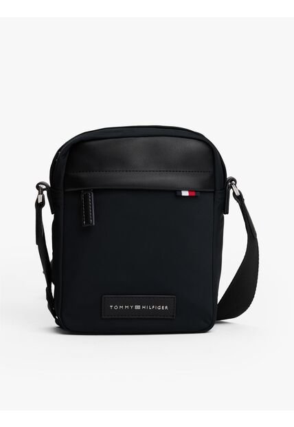Bolso Negro Reporter Con Parche De Logo Tommy Hilfiger