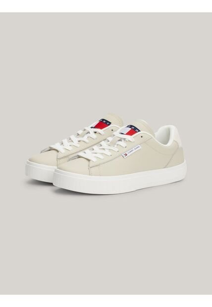 Tenis Multicolor Essential De Cuero Con Logo Tommy Hilfiger