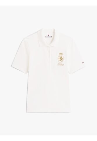 Polo Blanco De Corte Regular Con Escudo Bordado Tommy Hilfiger Tommy Hilfiger