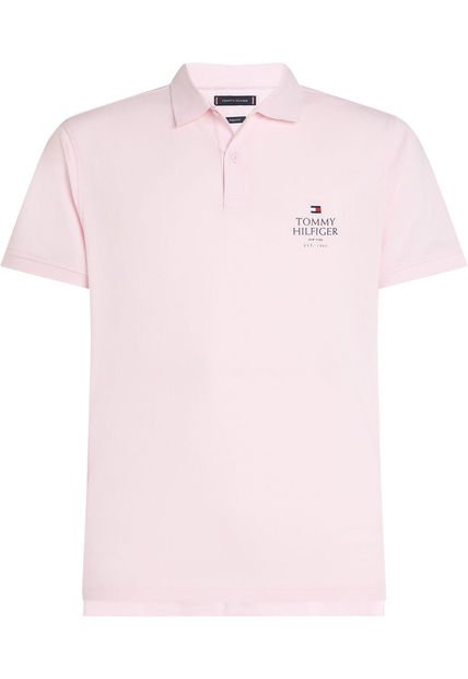 Polo Rosa Ic Stack De Corte Regular Tommy Hilfiger