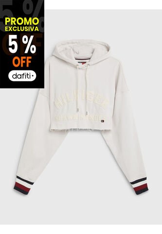 Hoodie Cropped Con Capucha Tommy Hilfiger X Shawn Mendes Mujer Blanco Tommy Hilfiger Tommy Hilfiger