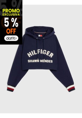 Hoodie Cropped Con Capucha Tommy Hilfiger X Shawn Mendes Mujer Gris Tommy Hilfiger Tommy Hilfiger