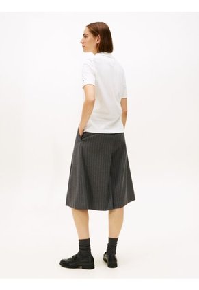 Polo Blanco De Corte Regular Con Escudo Bordado Tommy Hilfiger