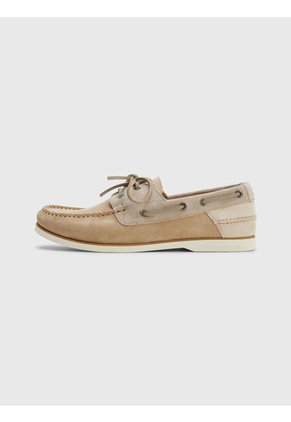 Náuticos Beige De Ante Con Logo Tommy Hilfiger