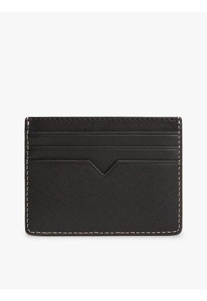 Tarjetero Negro De Cuero Con Logo Tommy Hilfiger