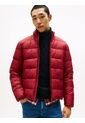 Chaqueta Roja De Cuello Alto Acolchada Con Logo Tommy Hilfiger de Tommy Hilfiger