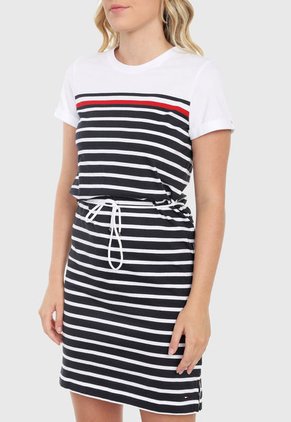 Vestido Blanco-Azul Tommy Hilfiger