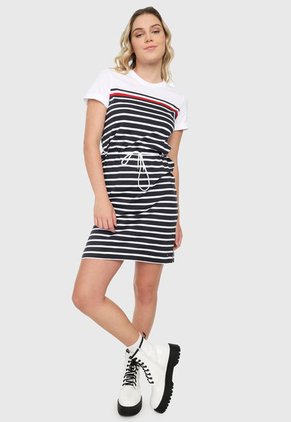 Vestido Blanco-Azul Tommy Hilfiger