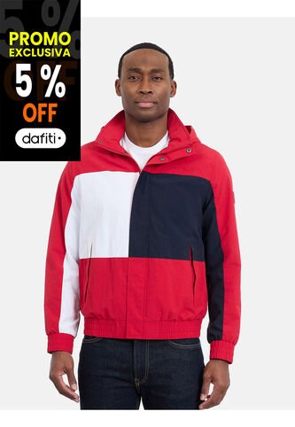 Chaqueta Roja Benson Hipster Con Diseño Color Block Tommy Hilfiger Tommy Hilfiger