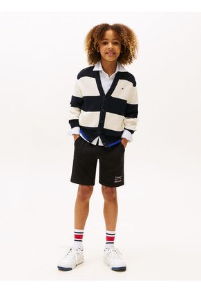 Bermudas Negro Con Logo Gráfico Tommy Hilfiger
