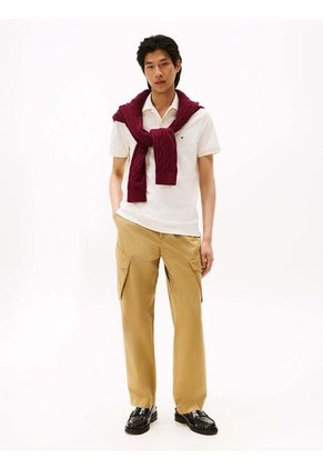 Polo Blanco TH Flex De Corte Regular Tommy Hilfiger