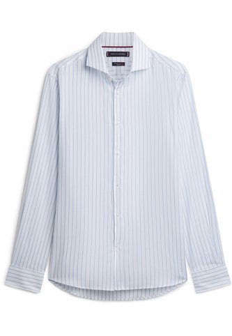 Camisa Blanca De Rayas En Tejido Royal Oxford Elástico Con Cuello Flex Tommy Hilfiger Tommy Hilfiger