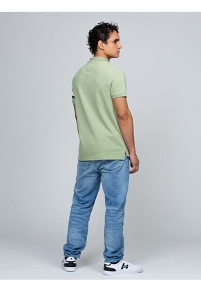 Polo Verde De Corte Regular Con Detalles De Cinta RWB Tommy Hilfiger