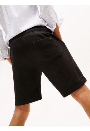 Bermudas Negro Con Logo Gráfico Tommy Hilfiger