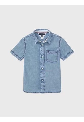 Camisa Celeste Denim - Adaptive Para Niño Tommy Hilfiger Tommy Hilfiger