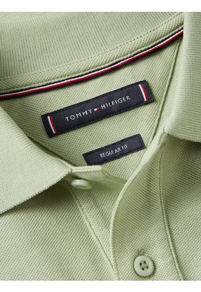Polo Verde De Corte Regular Con Detalles De Cinta RWB Tommy Hilfiger