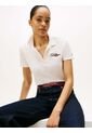 Polo Blanco Slim De Piqué Con Logo Bordado Tommy Hilfiger de Tommy Hilfiger