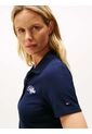 Polo Azul Slim De Piqué Con Logo Bordado Tommy Hilfiger de Tommy Hilfiger