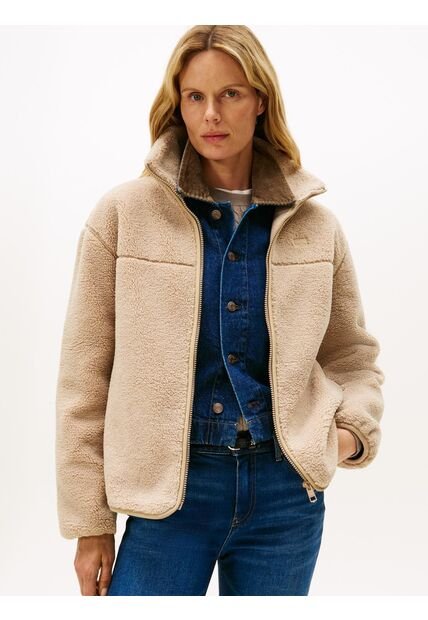 Chaqueta Beige De Cuello Chimenea Tommy Hilfiger