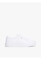 Tenis Blanco De Cuero Granulada Con Plataforma Y Logo Tommy Hilfiger de Tommy Hilfiger