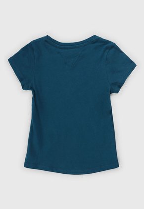 Camiseta Azul Petróleo-Blanco-Rojo Tommy Hilfiger Kids