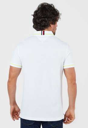 Camiseta Polo Blanco-Amarillo Tommy Hilfiger