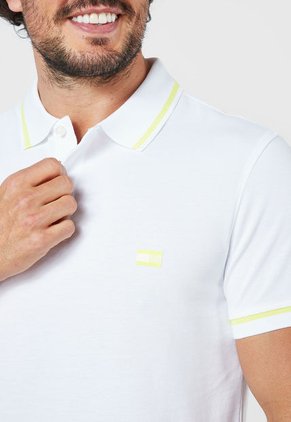 Camiseta Polo Blanco-Amarillo Tommy Hilfiger