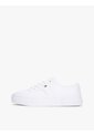 Tenis Blanco De Cuero Granulada Con Plataforma Y Logo Tommy Hilfiger de Tommy Hilfiger