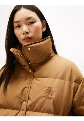 Chaqueta Naranja Acolchada Con Escudo Bordado Tommy Hilfiger