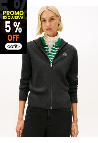 Saco Gris Con Logo Bordado Tommy Hilfiger Tommy Hilfiger