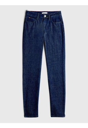 Jeans Ajustados De Talle Alto Mujer Azul Tommy Hilfiger