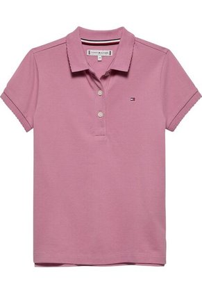 Polo Rosado Con Puños Festoneados Tommy Hilfiger