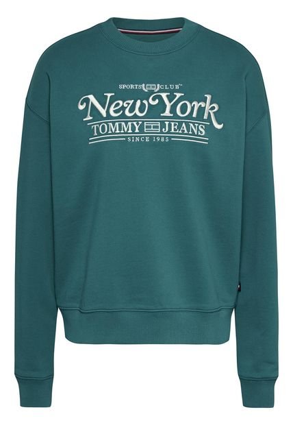 Buzo Verde Universitario De Corte Holgado Tommy Jeans