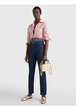 Jeans Ajustados De Talle Alto Mujer Azul Tommy Hilfiger