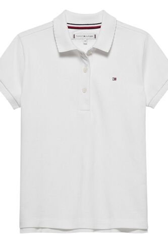 Polo Blanco Con Puños Festoneados Tommy Hilfiger Tommy Hilfiger