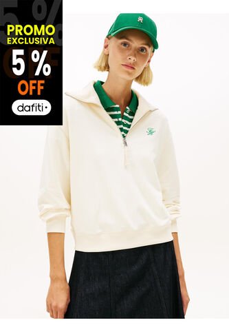 Saco Blanco Con Cierre De Media Cremallera Con Logo Script Tommy Hilfiger Tommy Hilfiger