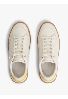 Tenis Marfil De Cuero Con Monograma TH Tommy Hilfiger