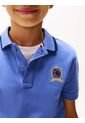 Polo Azul De Punto Interlock Con Escudo TH Tommy Hilfiger de Tommy Hilfiger