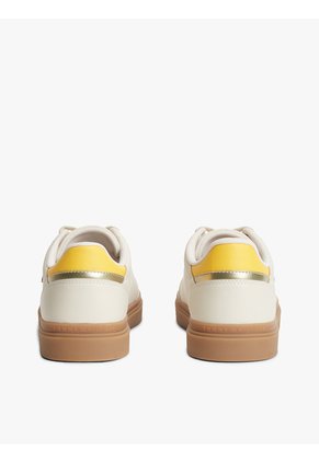 Tenis Marfil De Cuero Con Monograma TH Tommy Hilfiger