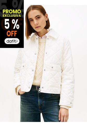 Chaqueta Blanca Acolchada Con Logo Tommy Hilfiger Tommy Hilfiger