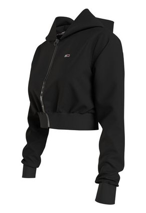 Saco Con Gorro Cropped Con Estampado Del Logo Mujer Negro Tommy Jeans