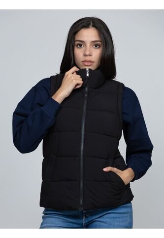Chaleco Negro De Cuello Alto Con Cierre De Cremallera  Tommy Hilfiger Tommy Hilfiger